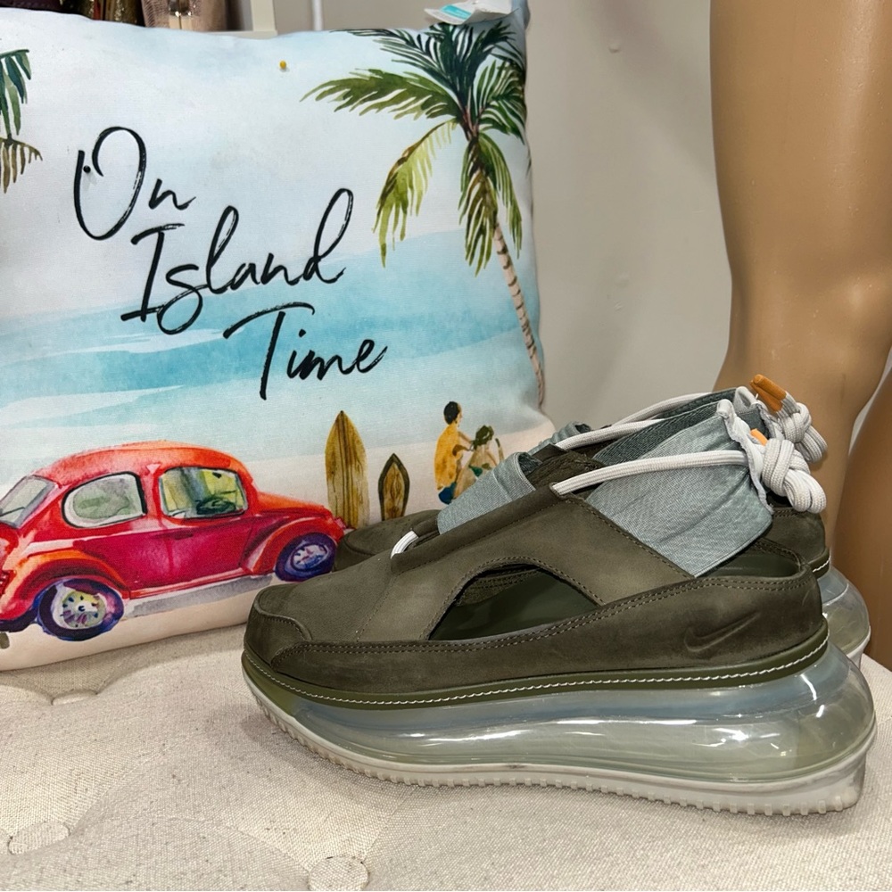 Nike Olive Green and Light Gray Air-Style Sandal Sneakers